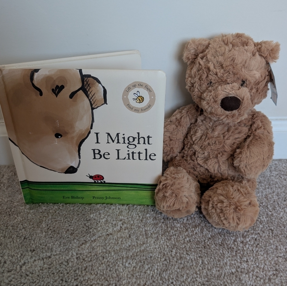 JELLYCAT Bumbly Bear Small New With Tags Plush BUM6BR And Book I Might Be Little